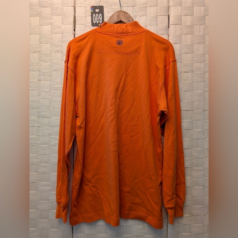 Beretta Mens Blaze Orange Mock Neck Long Sleeve Cotton Hunting Shirt Medium - Picture 6 of 11